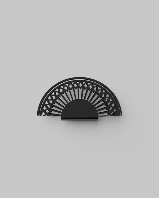 Breeze pendant light with paper fan inspired curves and soft ambiance مصباح معلق بريز بانحناءات مستوحاة من مروحة ورقية مع أجواء إضاءة ناعمة