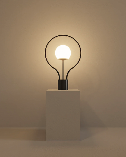 Shell Table Lamp with seashell organic curves for warm light مصباح طاولة بشكل صدفة بانحناءات عضوية لإضاءة دافئة