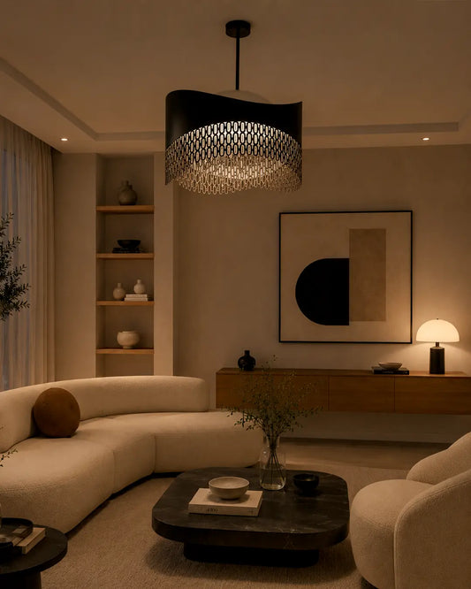 Chains Chandelier product view 1, chandelier with a sculptural arrangement of linked forms | نجف تشينز، وحدات مترابطة