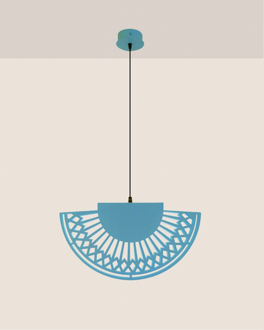 Breeze pendant light with elegant fan inspired curves and soft light مصباح معلق بريز بانحناءات مروحية أنيقة مع إضاءة ناعمة