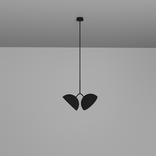 Lunar Twin Pendant with celestial calm dome shaped LED lights مصباح قلادة توأم بتصميم قبة هادئ مع إضاءة LED