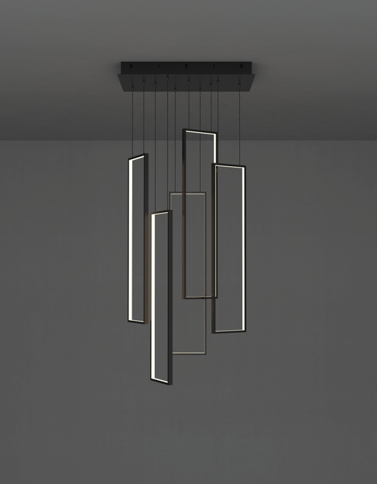 Bound set pendant with sleek modern design and soft ambient lighting | وحدة إضاءة معلقة باوند ست بتصميم عصري أنيق وإضاءة ناعمة للمساحات الحديثة