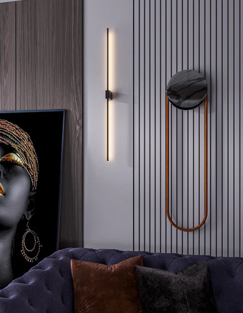 Double Lines Square Black - Wall Lamp