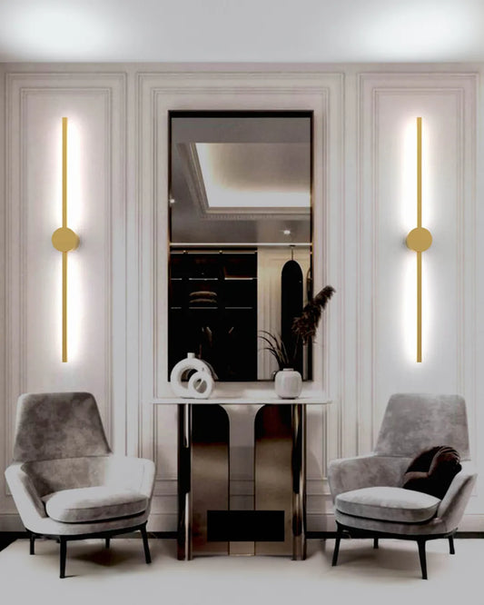 Double Lines Circle Gold Wall Lamp - Stainless Steel Indirect Lighting