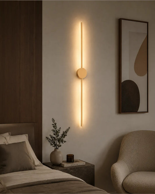Double Lines Circle Gold Wall Lamp - Stainless Steel Indirect Lighting