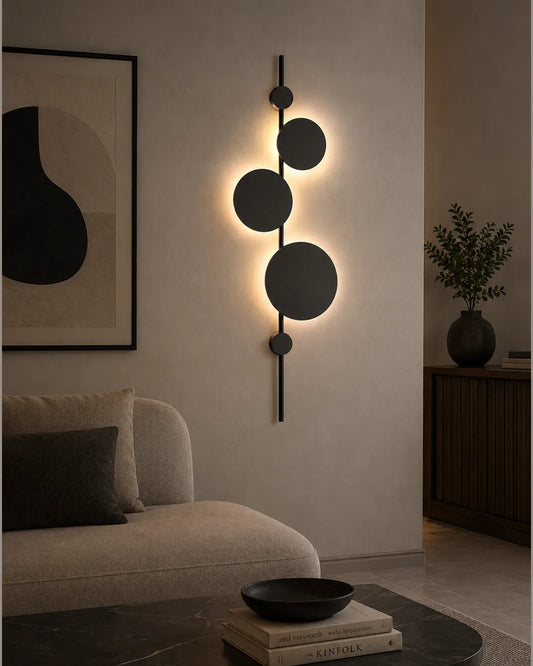 Vertical Trio Wall Lamp – Modern 3-Circle Decorative Lighting