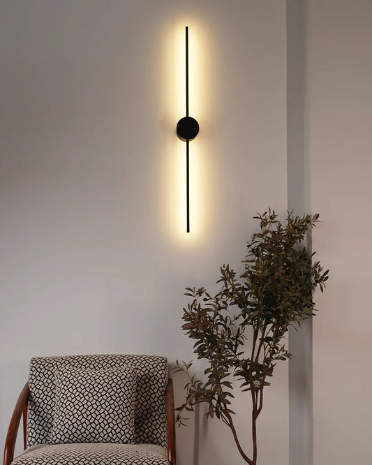 Double Lines Circle Black Wall Lamp product photograph, wall lamp with two parallel geometric lines (image 2) | أبليك دبل لاينز سيركل الأسود، إضاءة خلفية بخطين منحنيين