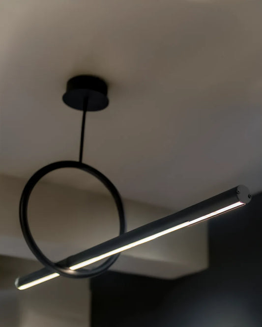 Circle Pendant product photograph, pendant with a single strong circular geometry | دلاية سيركل، حلقة سوداء مضيئة
