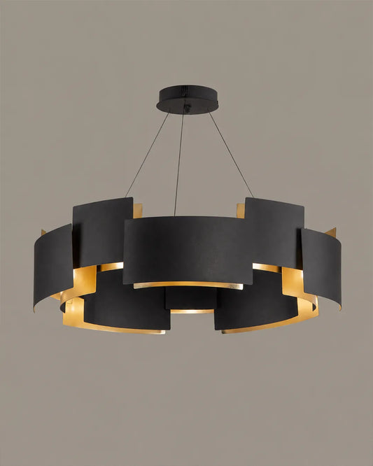 Offset Chandelier isolated product view, chandelier with a shifted but balanced geometric composition | نجف أوفست، تكوين هندسي مضيء