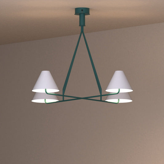 Voula chandelier with balanced orbit inspired conical shades for elegant ambient light ثريا ووولا بظلال مخروطية متوازنة مستوحاة من حركة المدار لإضاءة محيطية أنيقة