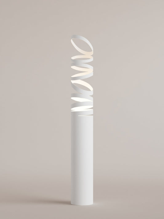 Whirl floor lamp with sculptural playful design providing soft ambient lighting – مصباح أرضي بتصميم فني ديناميكي يمنح إضاءة محيطية ناعمة