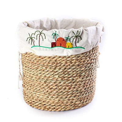 Halfa Basket with Embroidered Pouch