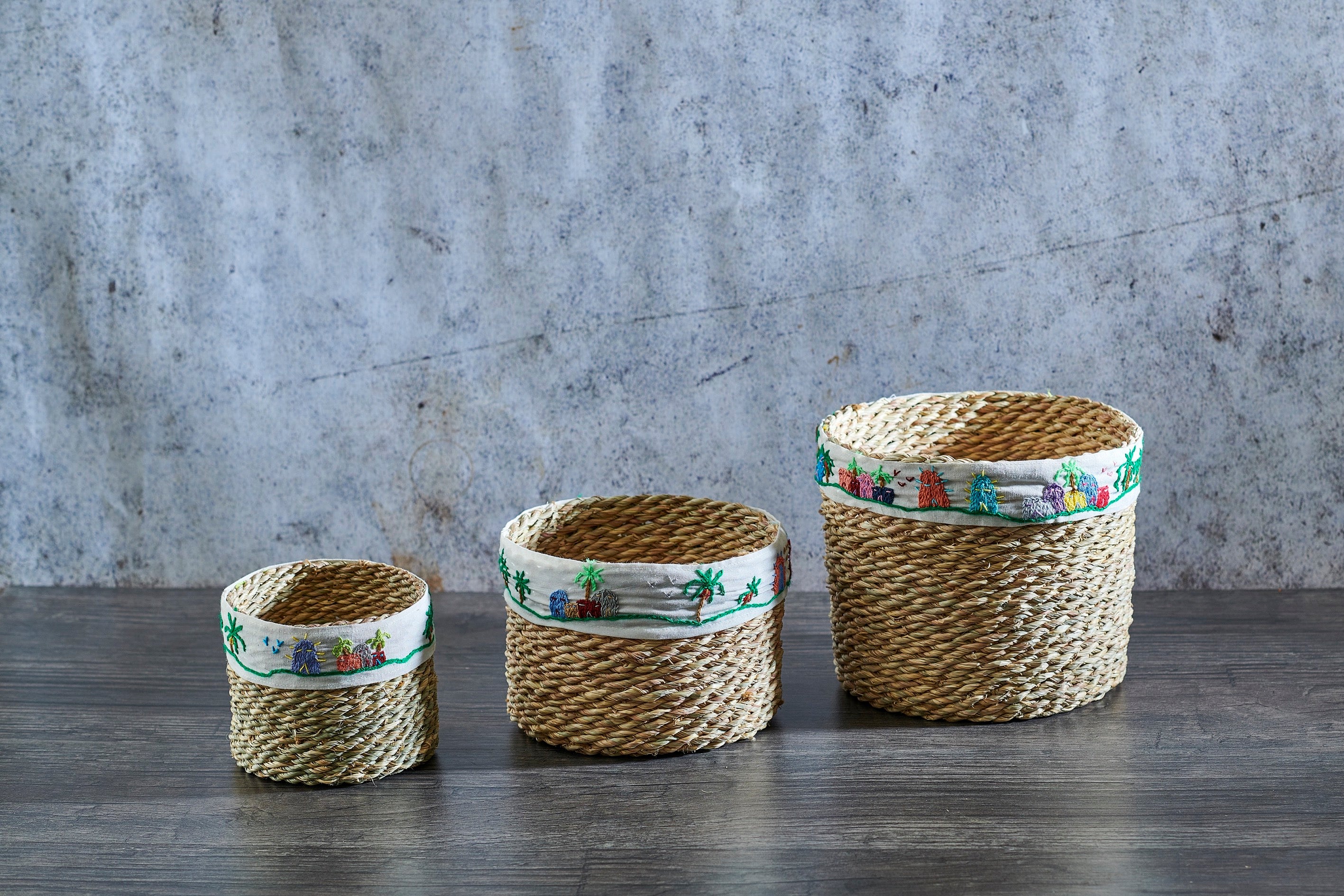 Embroidered Storage Basket