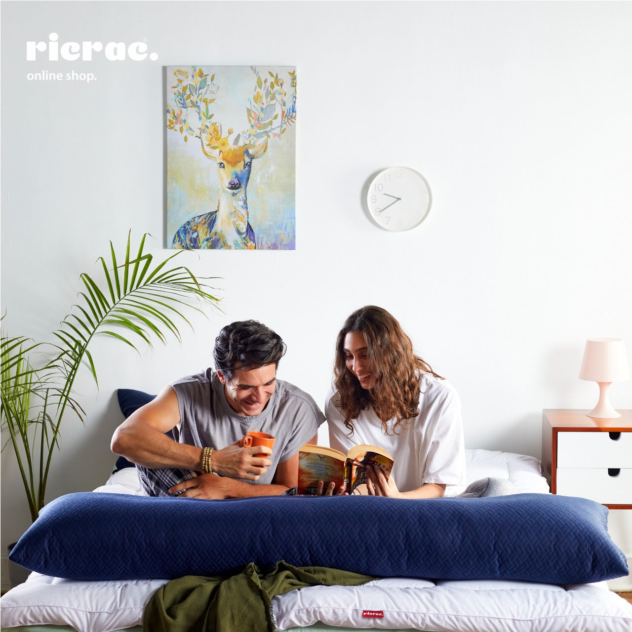 Fiber Long Pillow with Cotton Cover