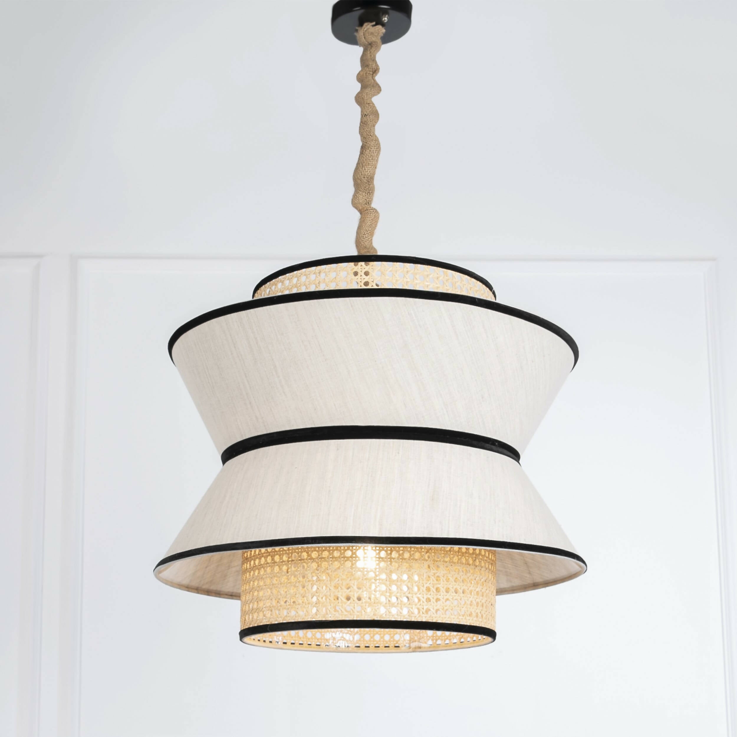 Butterfly Lamp Pendant - White & Beige