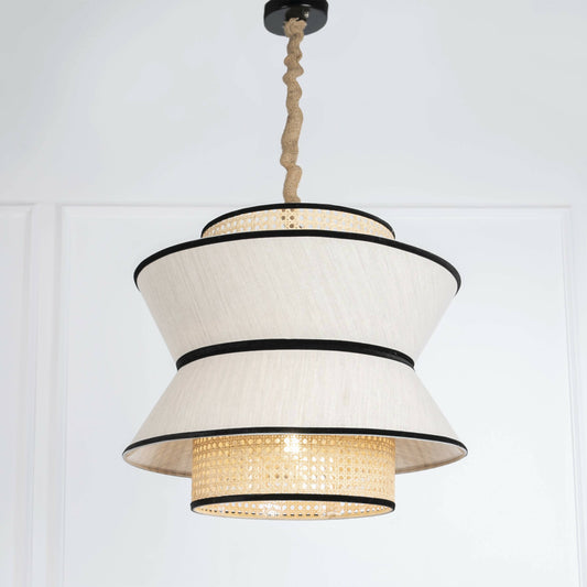 Butterfly Lamp Pendant - White & Beige