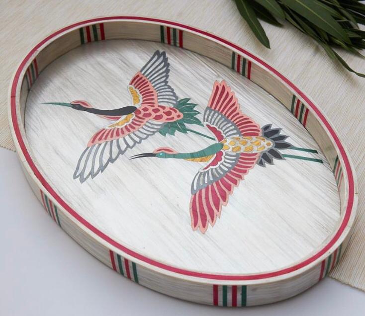 Bright Color Bird Oval Tray