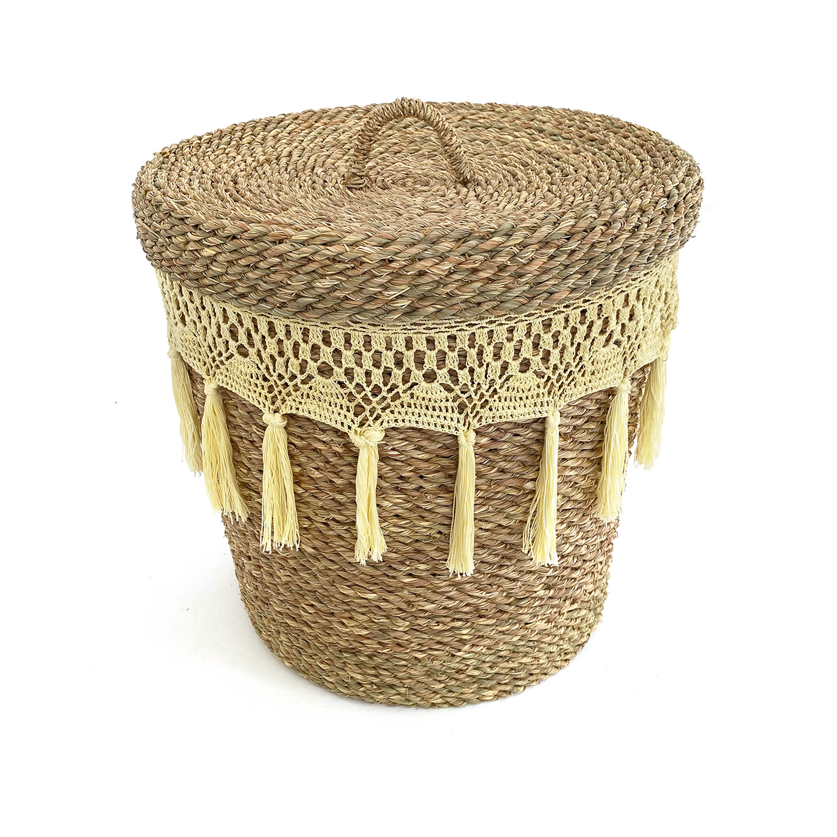 Crochet Wicker Halfa Laundry Basket