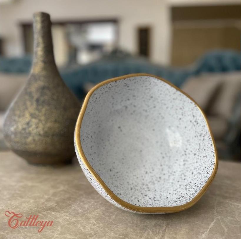 Gold Blossom Serving Bowl