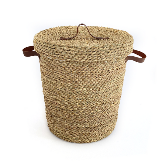 Halfa Laundry Basket with Hood & Leather Handle