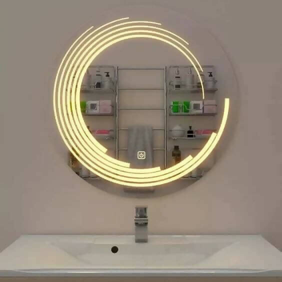 M49- Aesthetic Modern Mirror With Lighting And Touch Switch