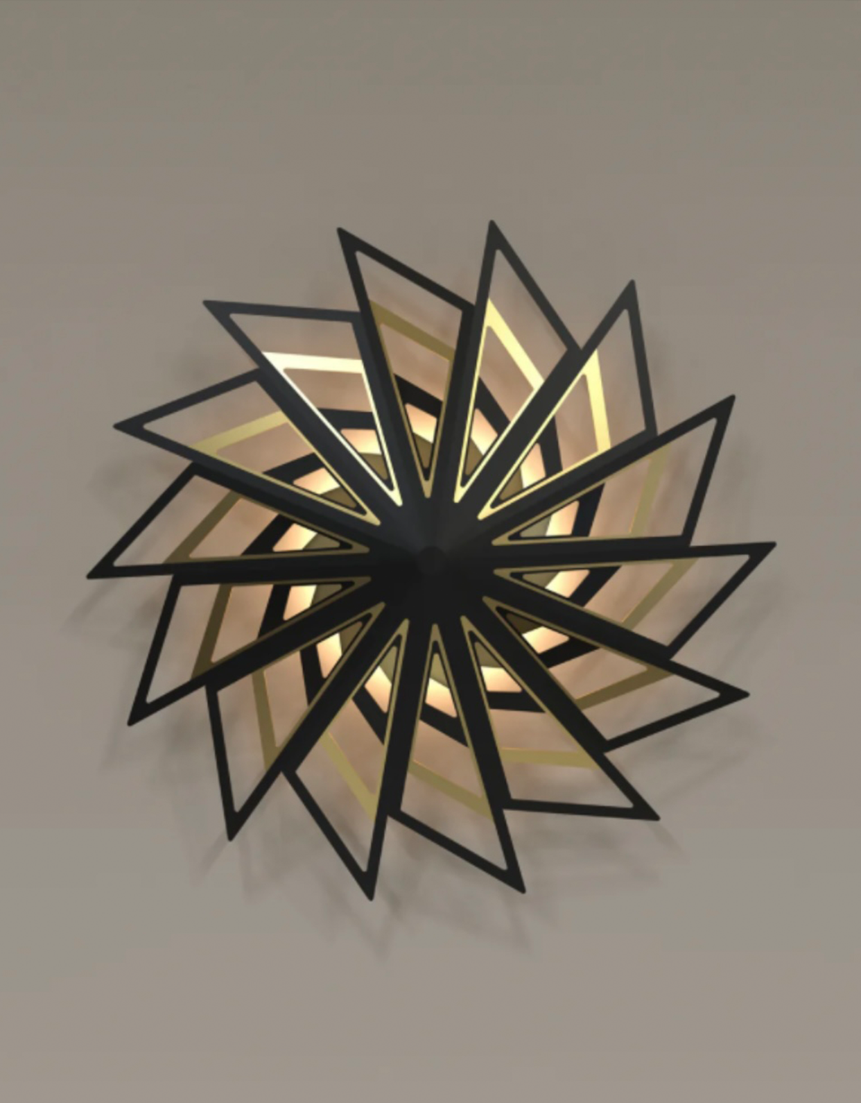 Galaxy wall lamp with layered star inspired celestial design and ambient glow مصباح جداري جالاكسي بتصميم سماوي مستوحى من النجوم مع توهج إضاءة محيطية