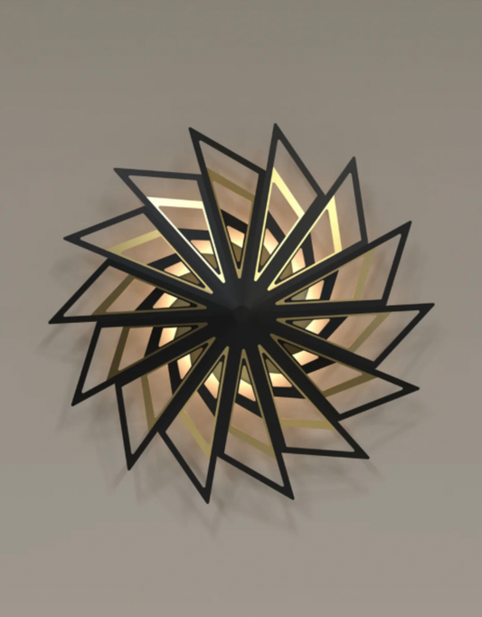 Galaxy wall lamp with layered star inspired celestial design and ambient glow مصباح جداري جالاكسي بتصميم سماوي مستوحى من النجوم مع توهج إضاءة محيطية