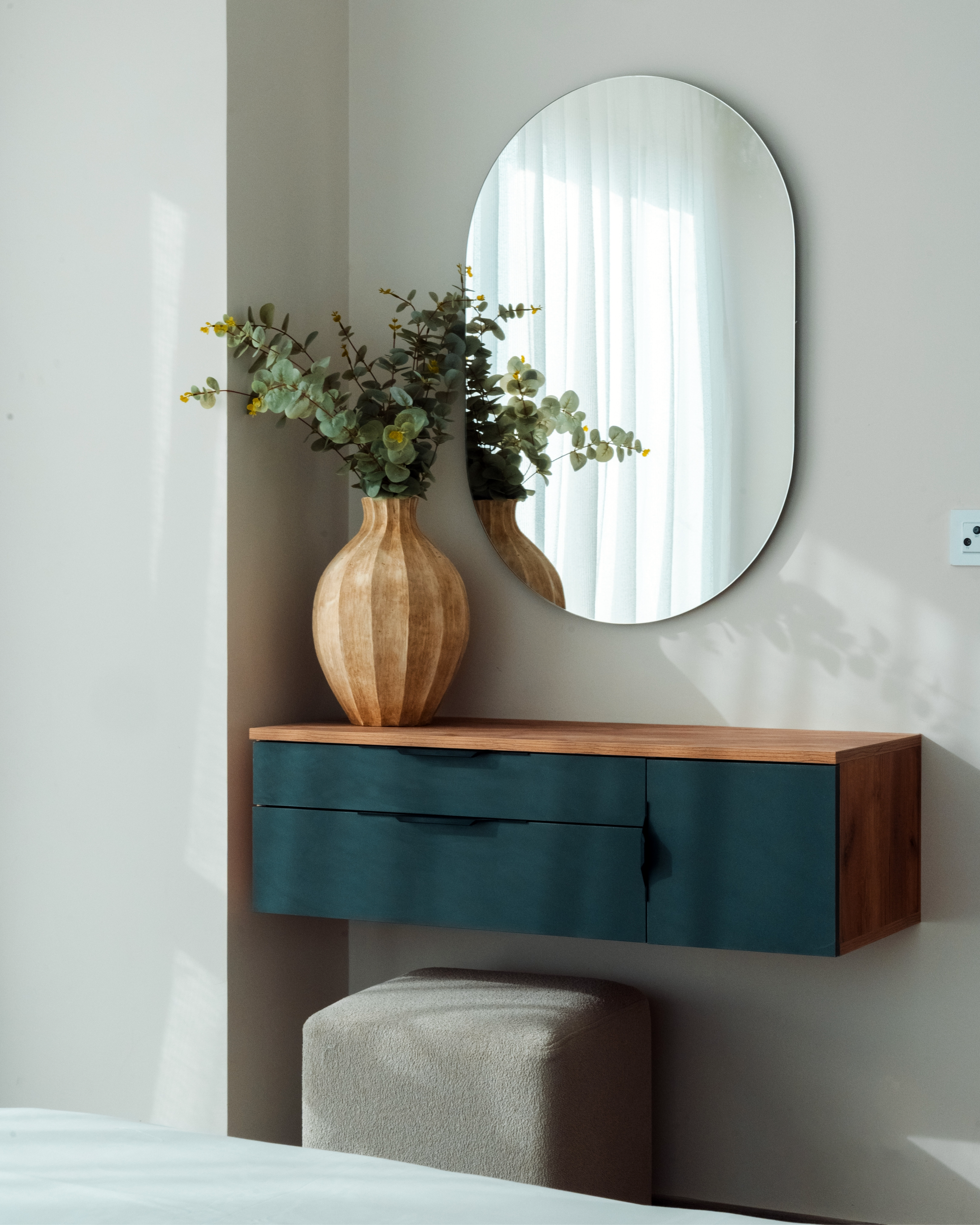 The Slick Dressing Table + Oval Mirror
