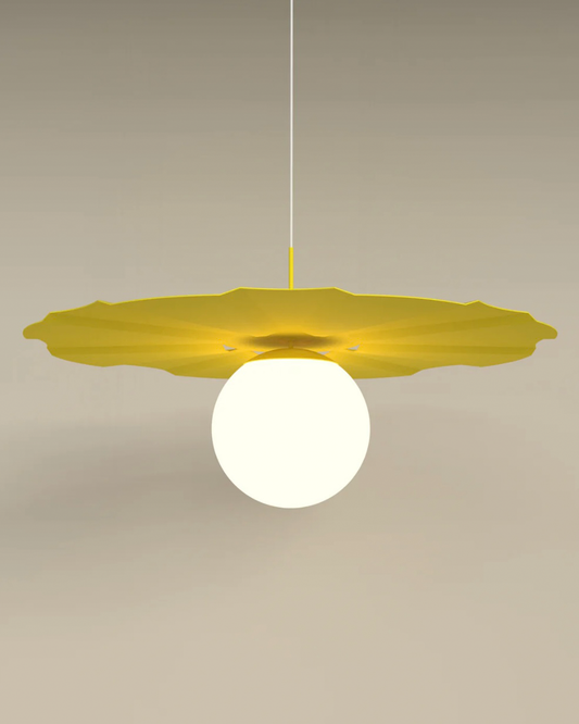 Sunbrella coastal umbrella inspired pendant light with warm glow مصباح معلق صنبريلا مستوحى من مظلة الشاطئ مع اضاءة دافئة