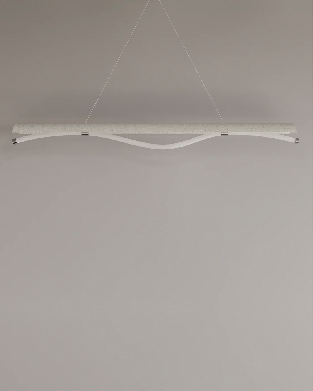Stream pendant lamp with flowing flexible form creating soft ambient glow مصباح معلق ستريم بتصميم متدفق مرن يخلق إضاءة محيطية ناعمة