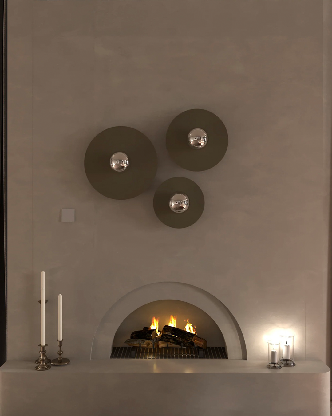 Troika wall lamp with three harmonious elements creating warm decorative glow مصباح جداري ترويكا بثلاثة عناصر متناغمة تضفي توهجاً زخرفياً دافئاً