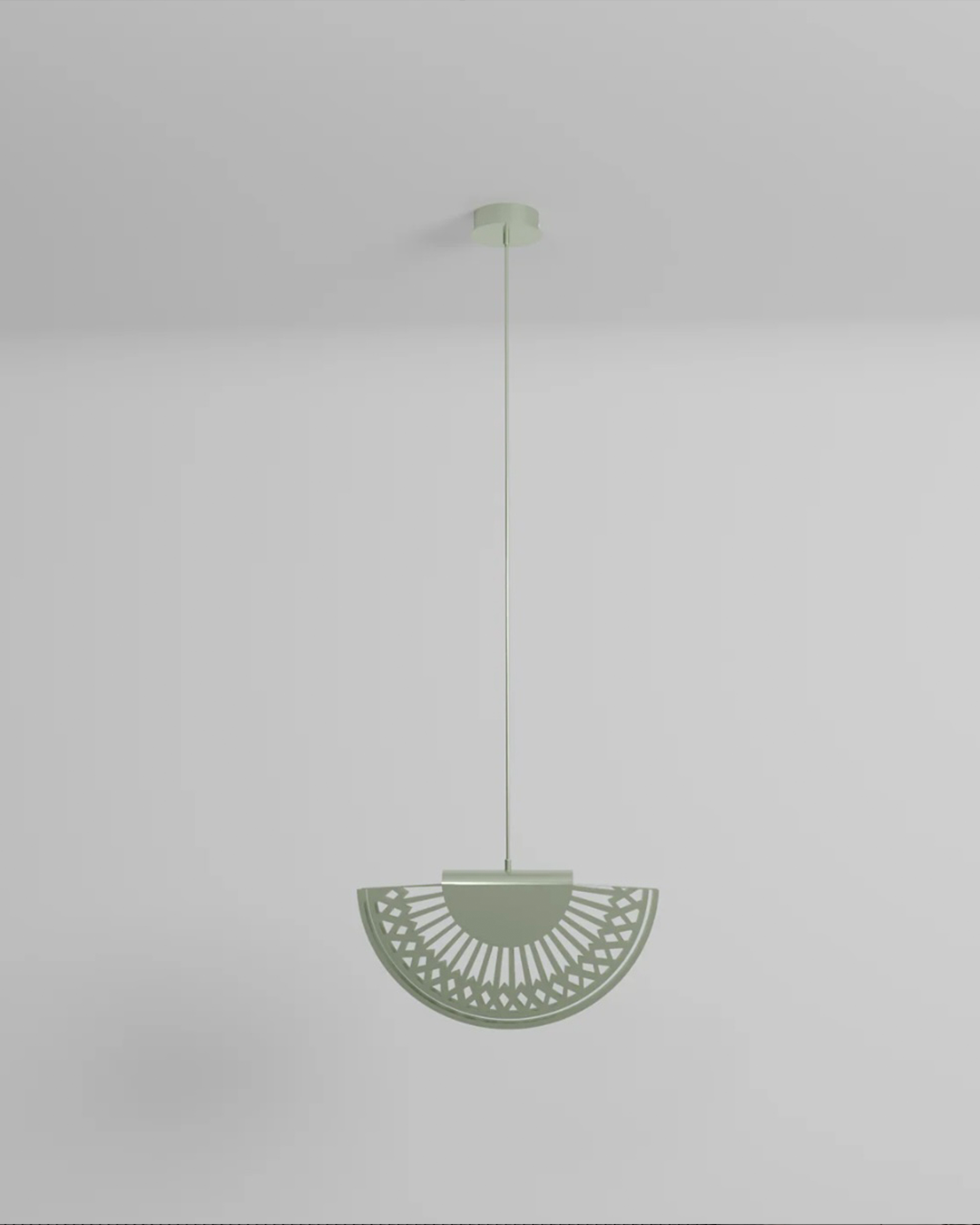 Breeze pendant light with elegant fan inspired curves and soft light مصباح معلق بريز بانحناءات مروحية أنيقة مع إضاءة ناعمة