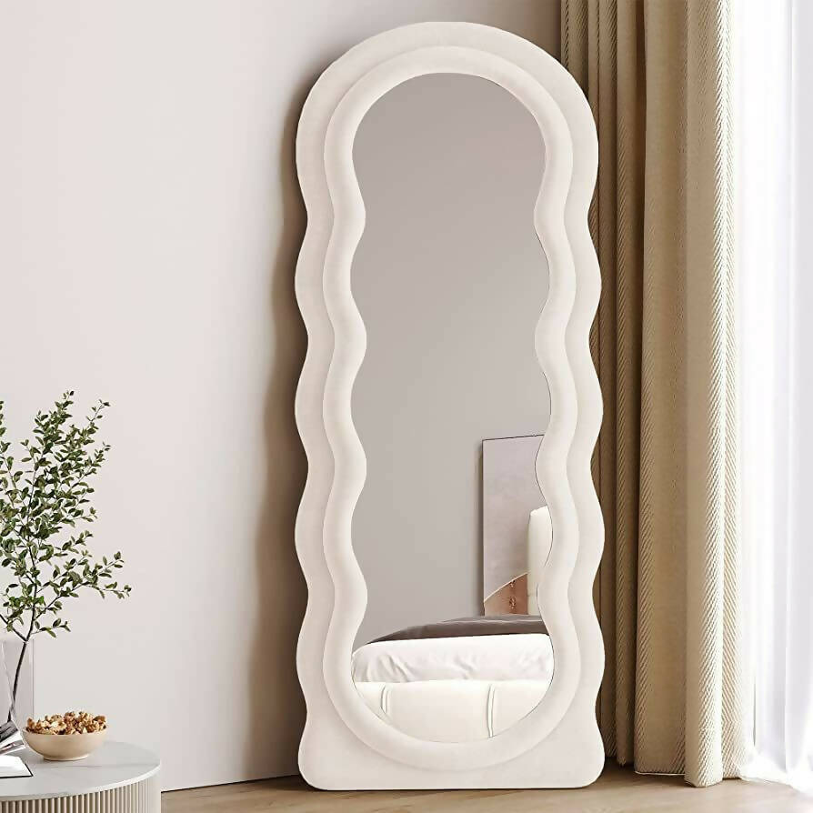 M100- Curvy Floor Mirror- White