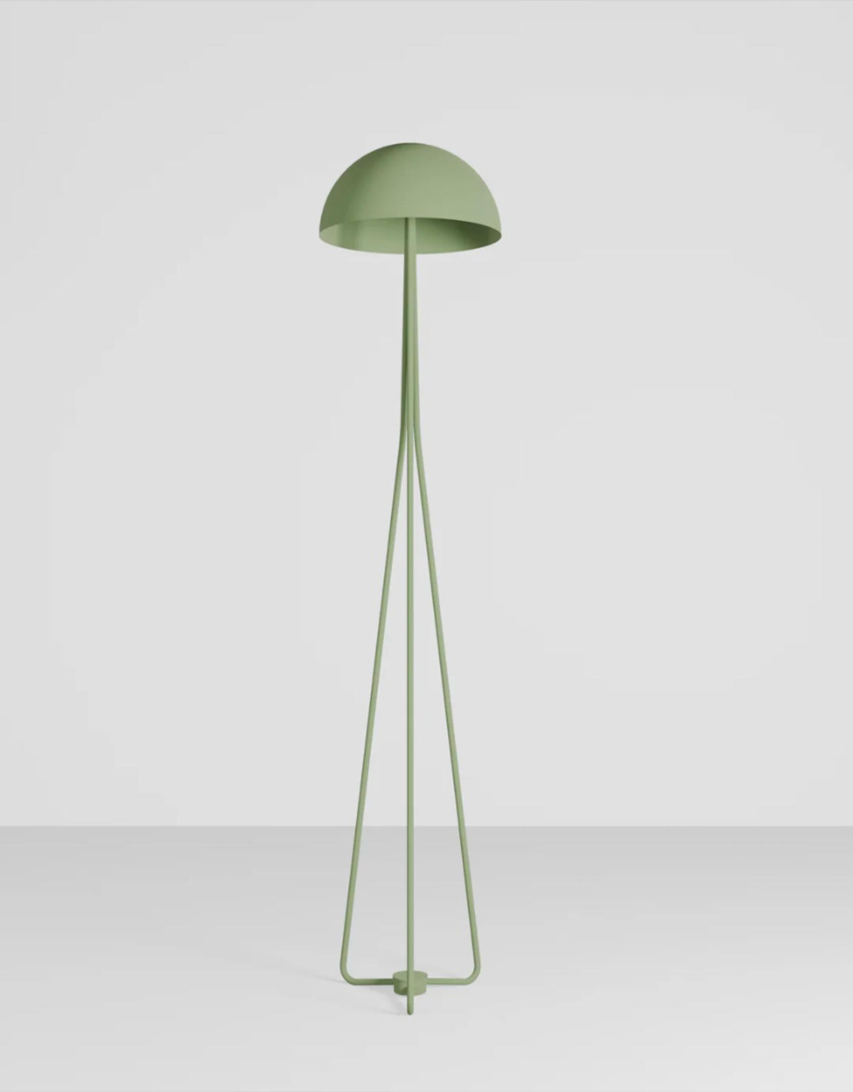 Lunar floor lamp with dome shaped celestial calm design and integrated LED soft glow مصباح أرضي لونار بتصميم قبة هادئ وضوء LED مدمج وتوهج ناعم