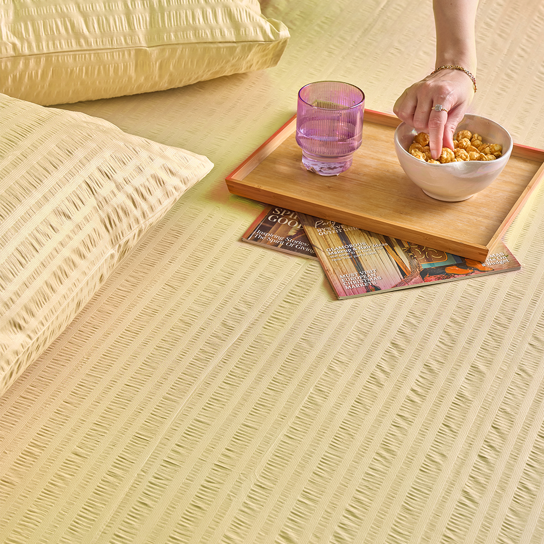 Microfiber Striped Bed Sheet Set with 2 Pillow cases