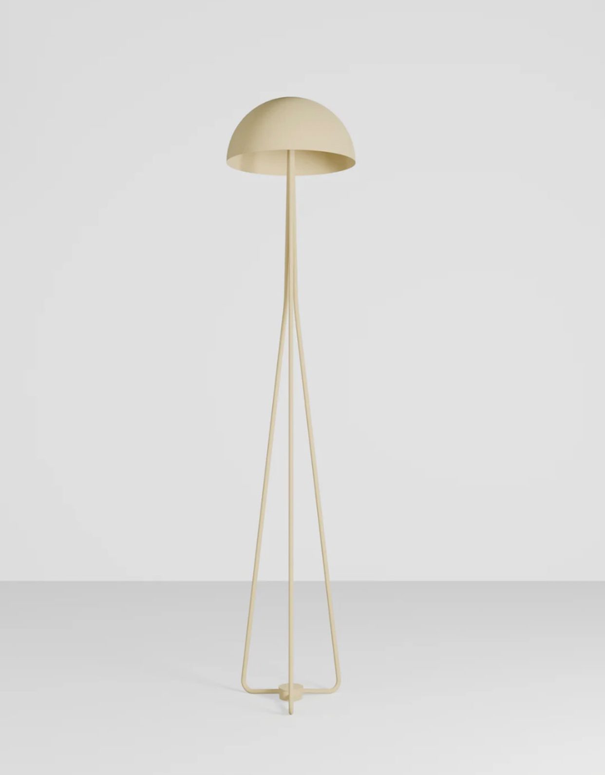 Lunar floor lamp with dome shaped celestial calm design and integrated LED soft glow مصباح أرضي لونار بتصميم قبة هادئ وضوء LED مدمج وتوهج ناعم
