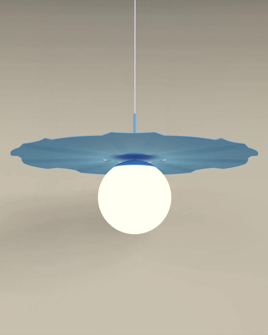 Sunbrella coastal umbrella inspired pendant light with warm glow مصباح معلق صنبريلا مستوحى من مظلة الشاطئ مع اضاءة دافئة