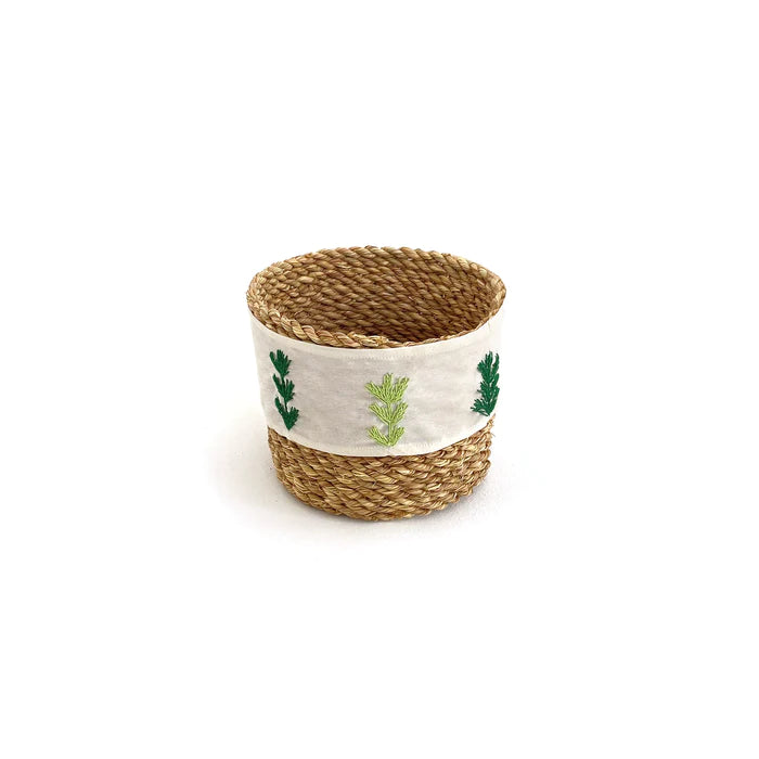 Halfa Basket With Embroidered Ribbon