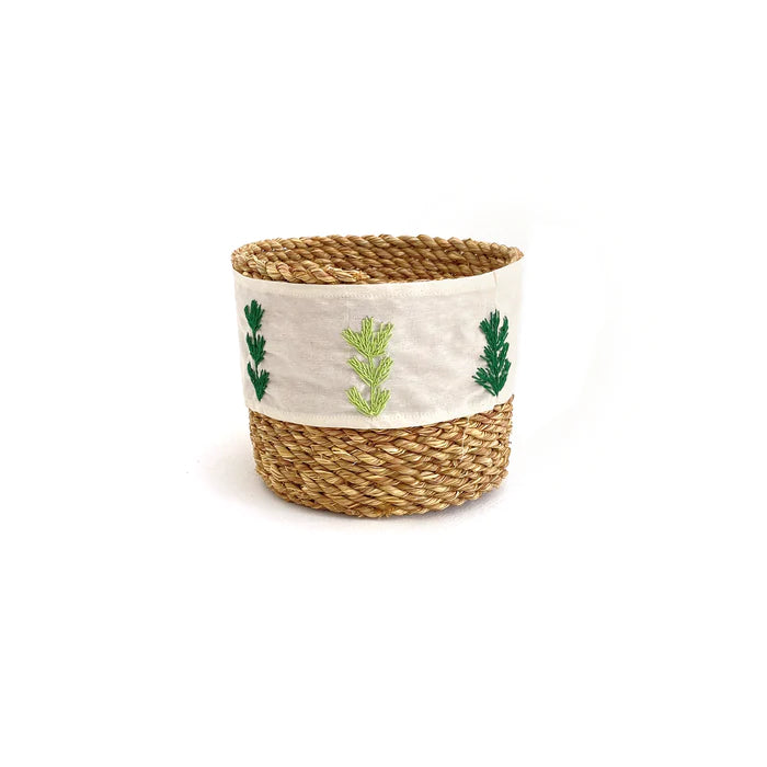 Halfa Basket With Embroidered Ribbon