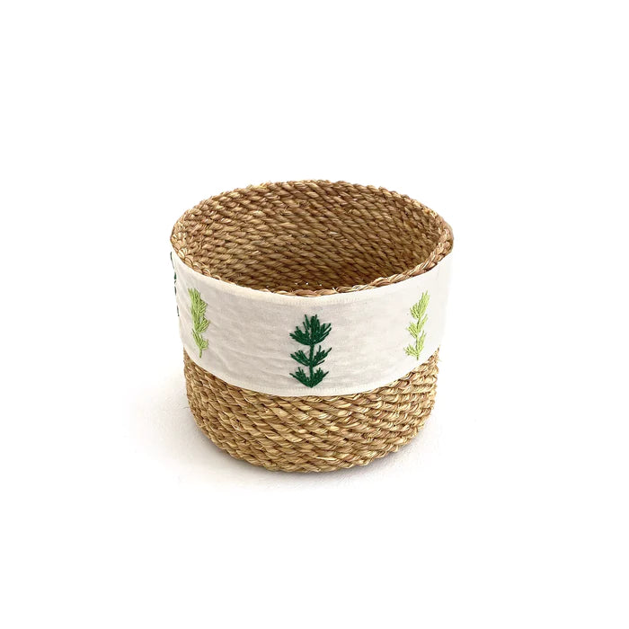 Halfa Basket With Embroidered Ribbon