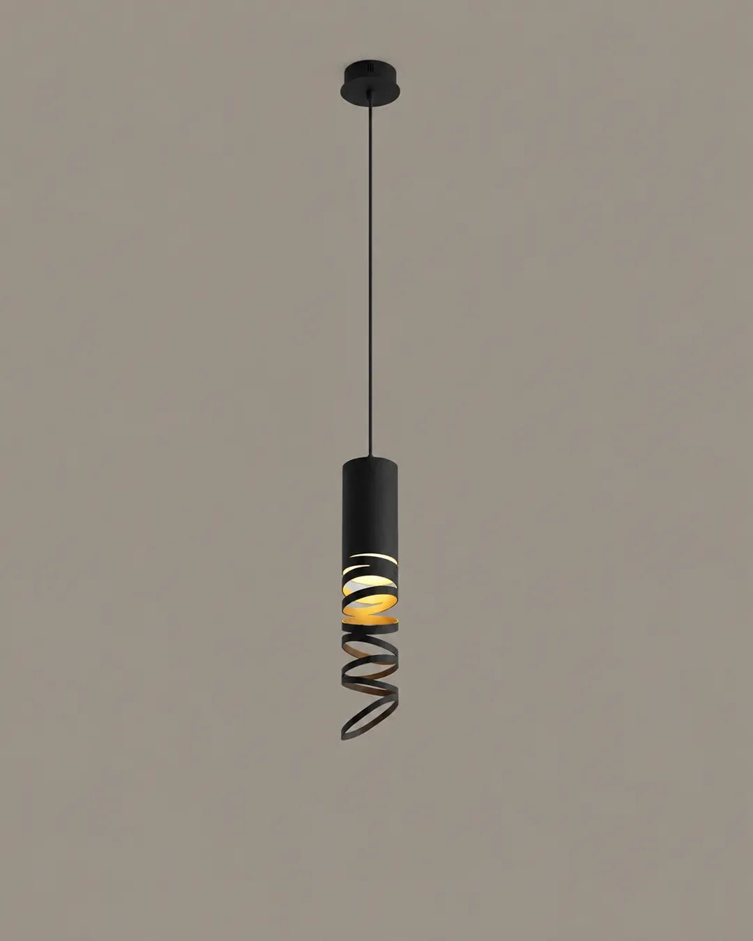 Whirl Pendant product view 5, pendant with an animated sense of rotation | دلاية ويرل، انحناءات معدنية وإضاءة خفيفة