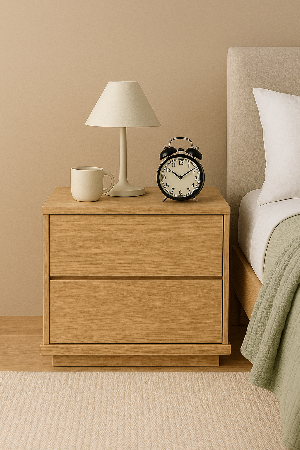 Oak-Nest Bedside Table