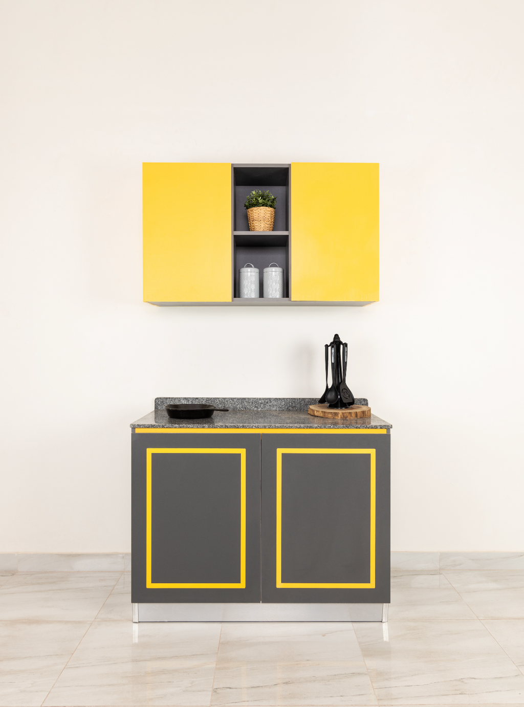 Yellow Frame Kitchen Units (Upper + Lower Units)