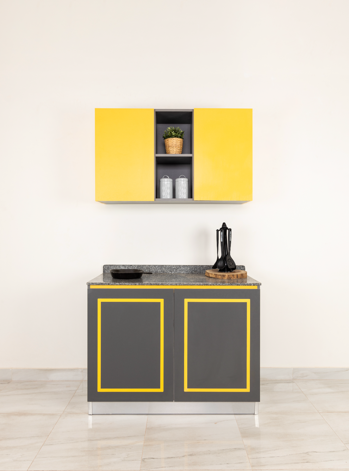 Yellow Frame Kitchen Units (Upper + Lower Units)