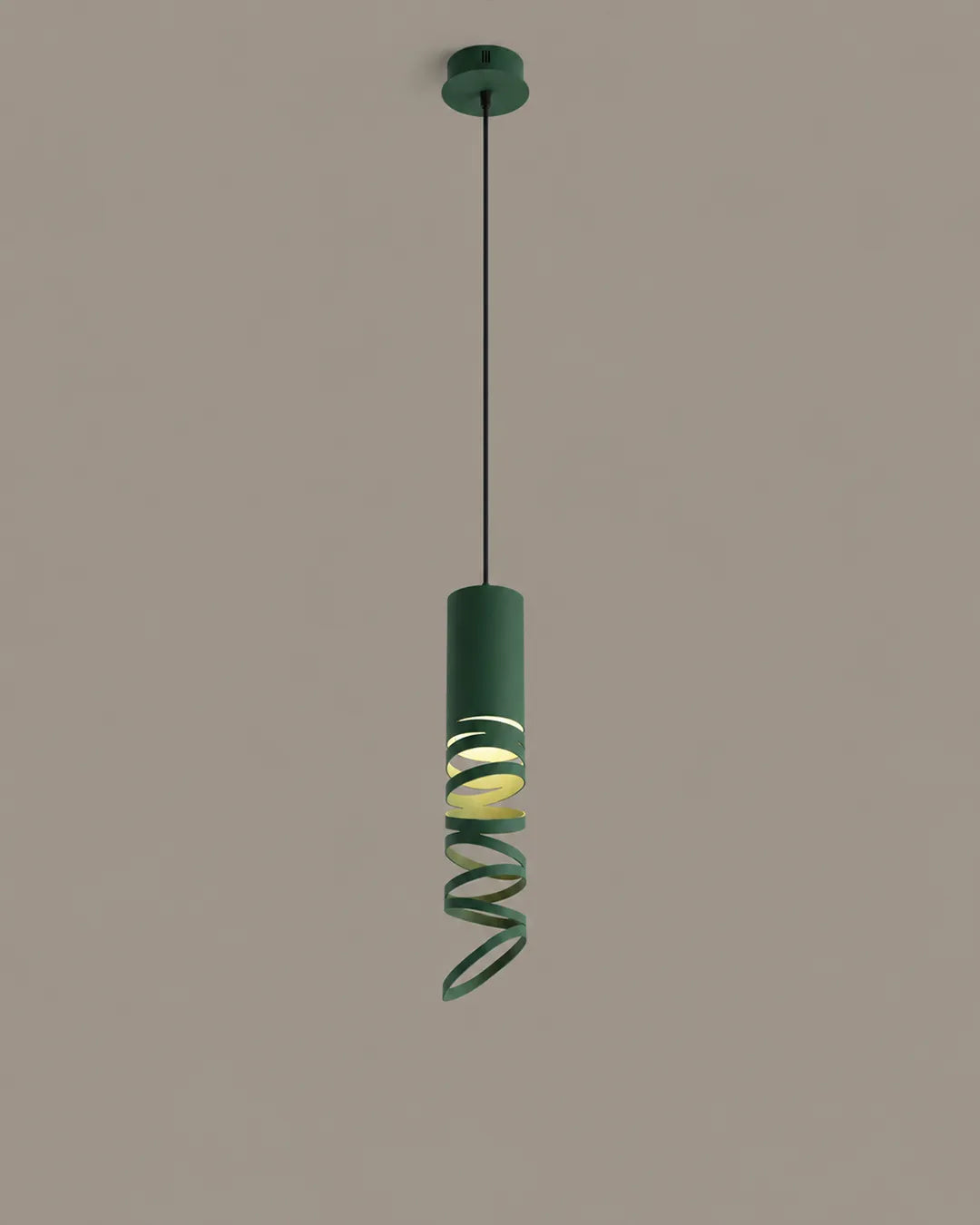 Whirl Pendant product view 4, pendant with an animated sense of rotation | دلاية ويرل، انحناءات معدنية وإضاءة خفيفة