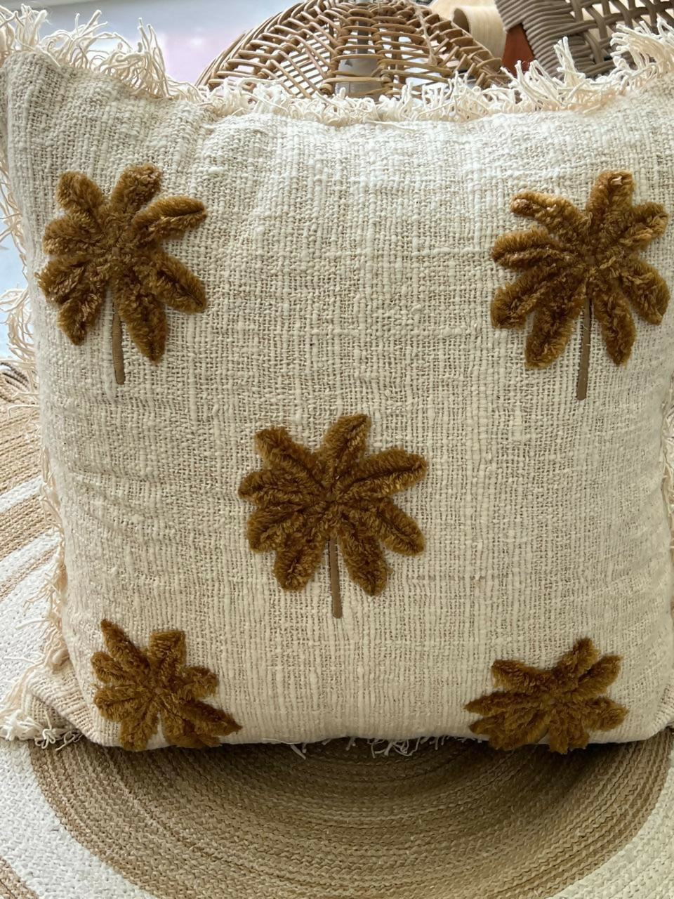 Five Palm Trees Cotton Cushion