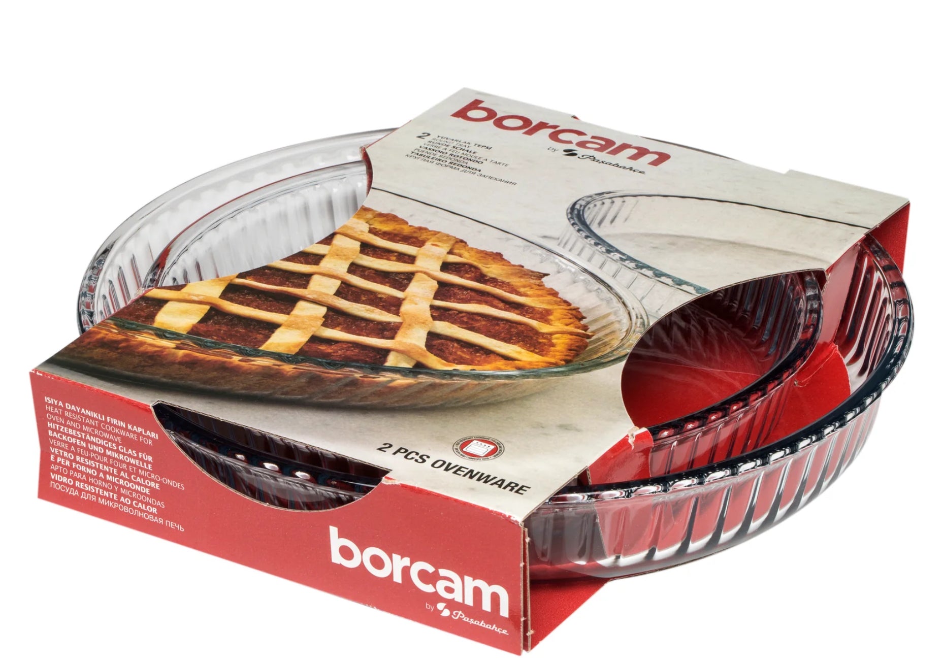 Borcam Round Oven Dishes Set - 2 Pieces