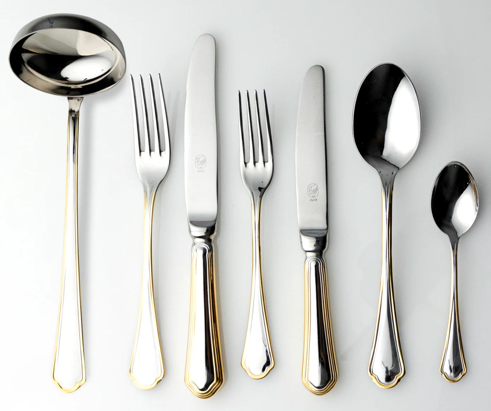 Abert Serbelloni Cutlery Set - Silver & Gold, 75 Pieces