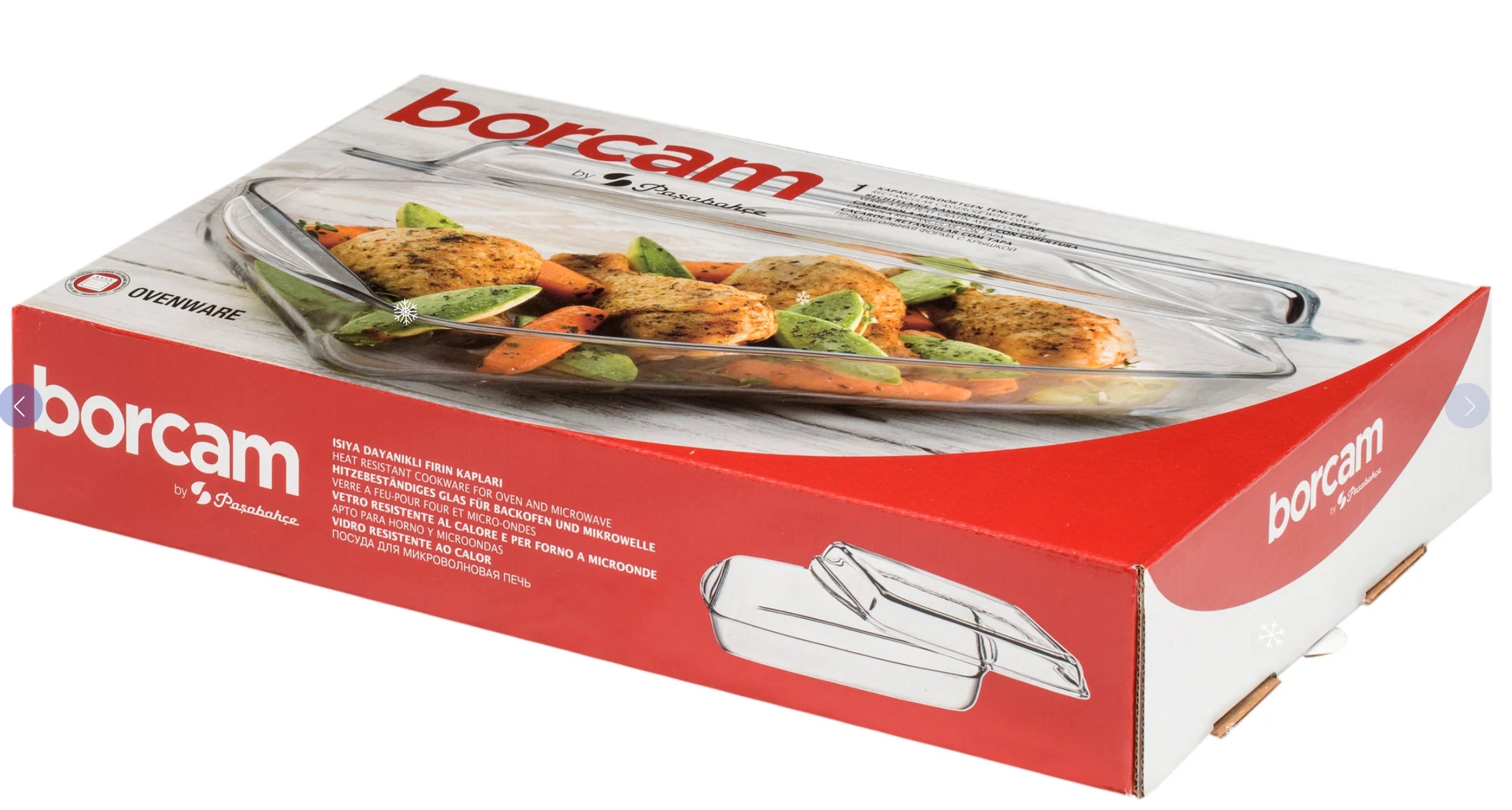 Borcam Rectangular Casserole with Cover - 1.95L