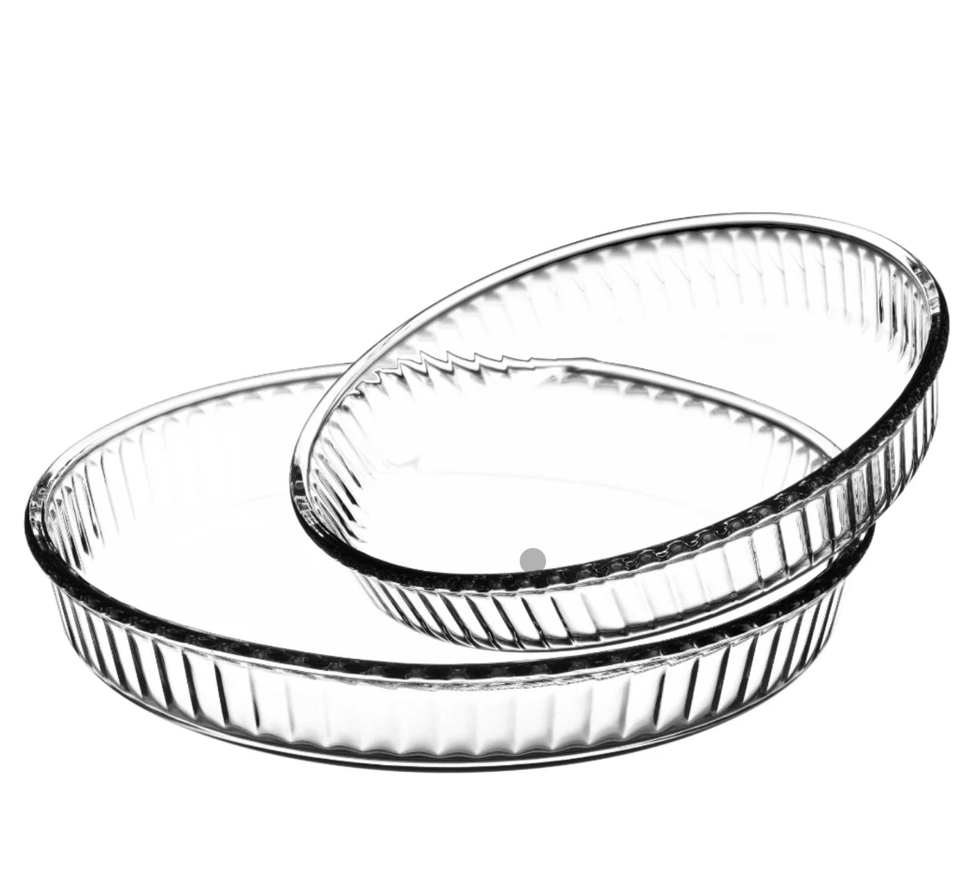 Borcam Round Oven Dishes Set - 2 Pieces